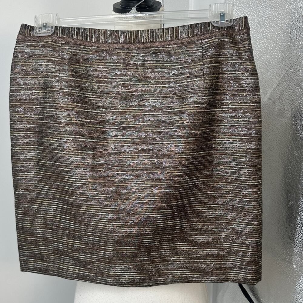 Eli’s Tahari Elegant Brown Textured Women's Skirt size 12